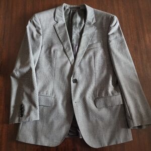 40S Super 100s Wool Boss Hugo Boss Nailshead Grey Blazer Suit Jacket